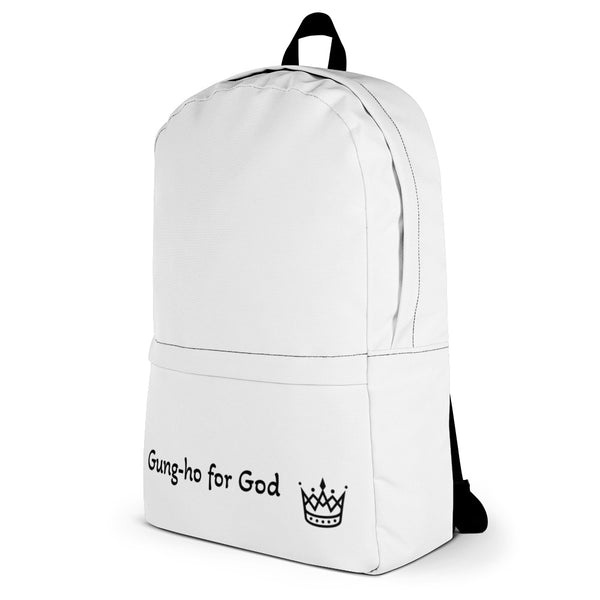 Gung-ho for God All White Simple Backpack