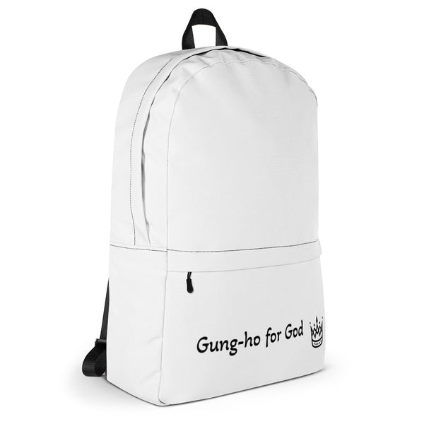 Gung-ho for God All White Simple Backpack