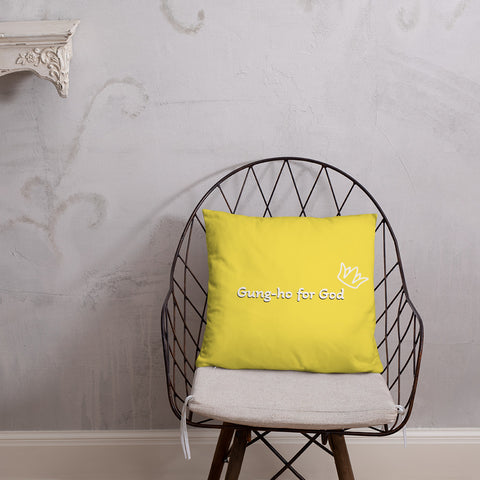 Bright Yellow Gung-ho for God Basic Pillow