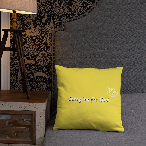 Bright Yellow Gung-ho for God Basic Pillow
