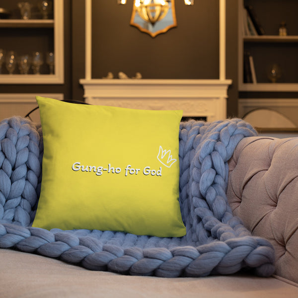 Bright Yellow Gung-ho for God Basic Pillow