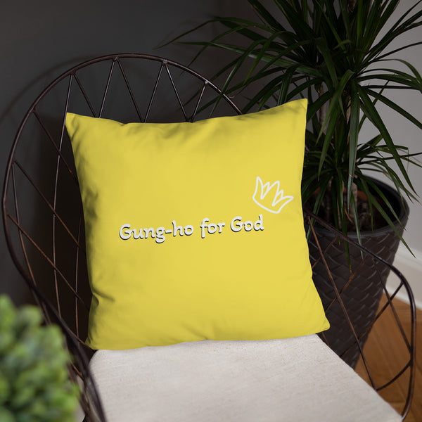 Bright Yellow Gung-ho for God Basic Pillow