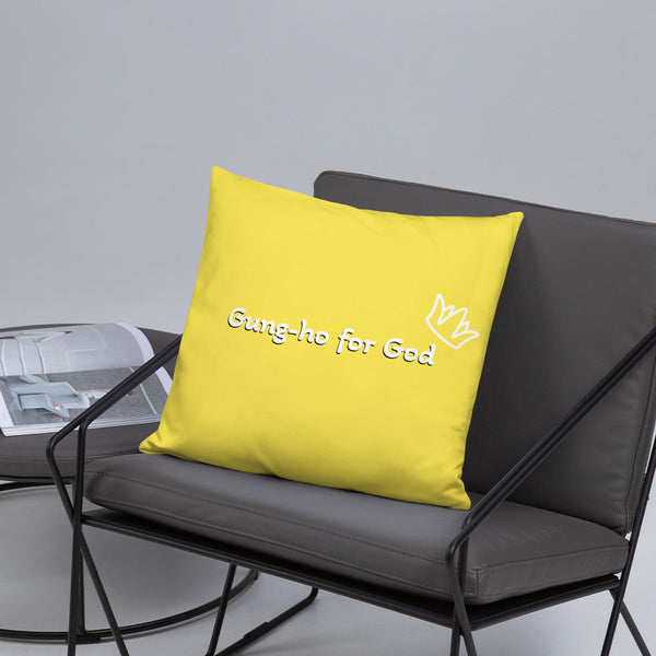 Bright Yellow Gung-ho for God Basic Pillow