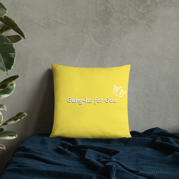 Bright Yellow Gung-ho for God Basic Pillow