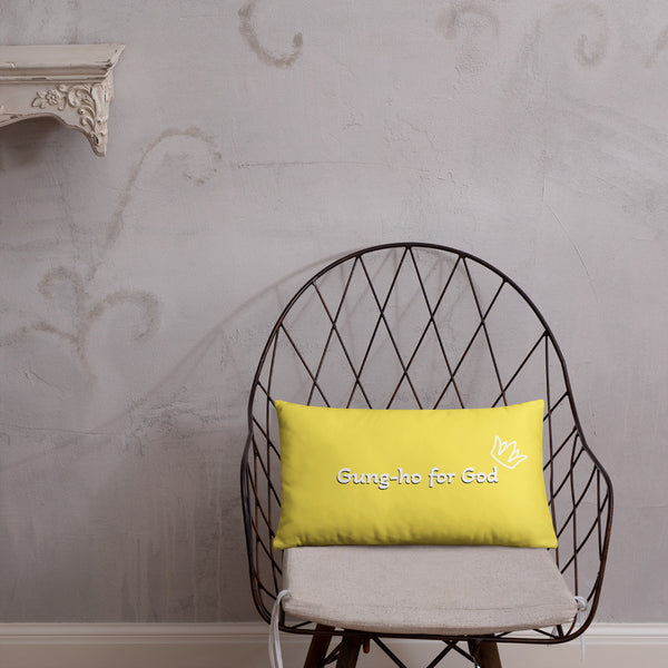 Bright Yellow Gung-ho for God Basic Pillow