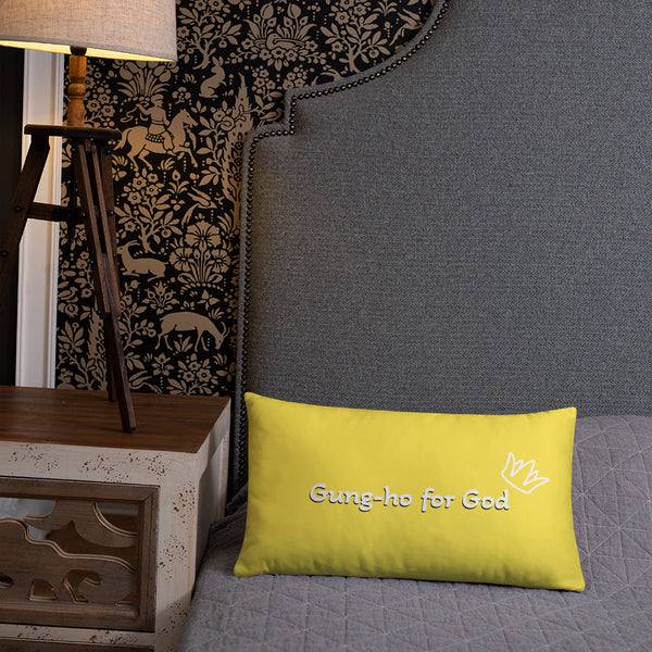 Bright Yellow Gung-ho for God Basic Pillow