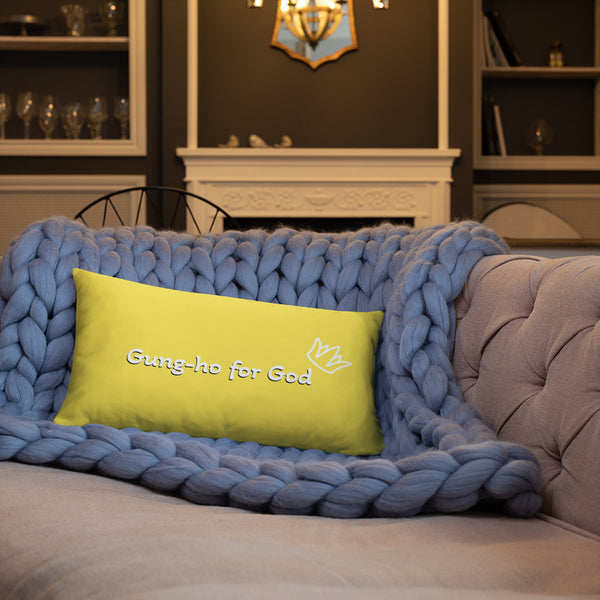 Bright Yellow Gung-ho for God Basic Pillow