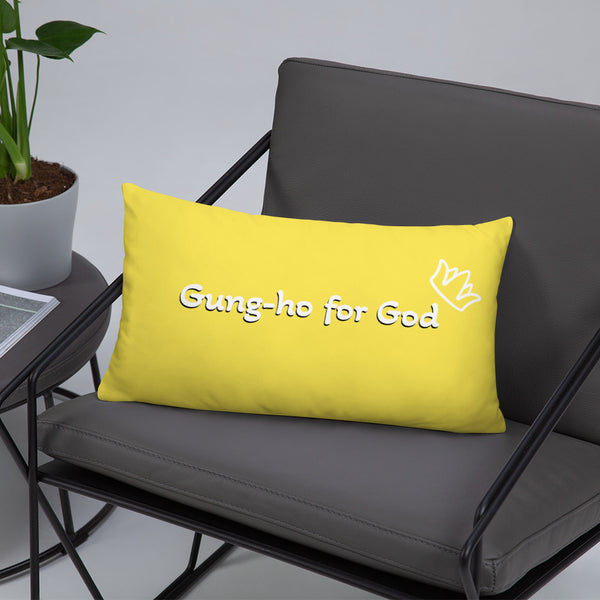 Bright Yellow Gung-ho for God Basic Pillow