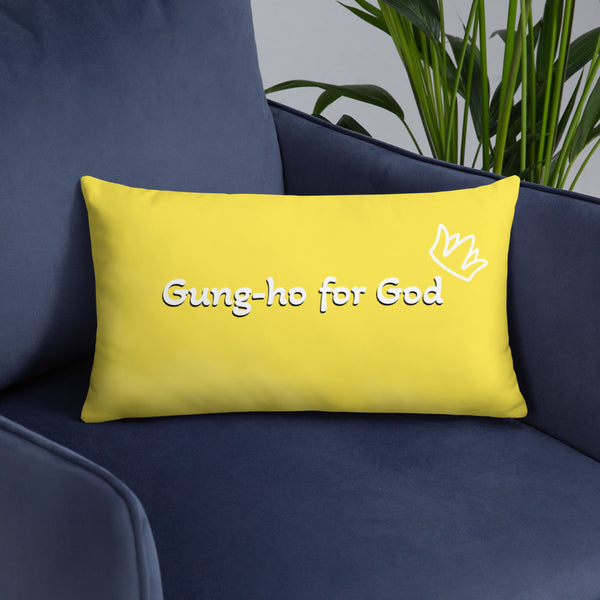 Bright Yellow Gung-ho for God Basic Pillow