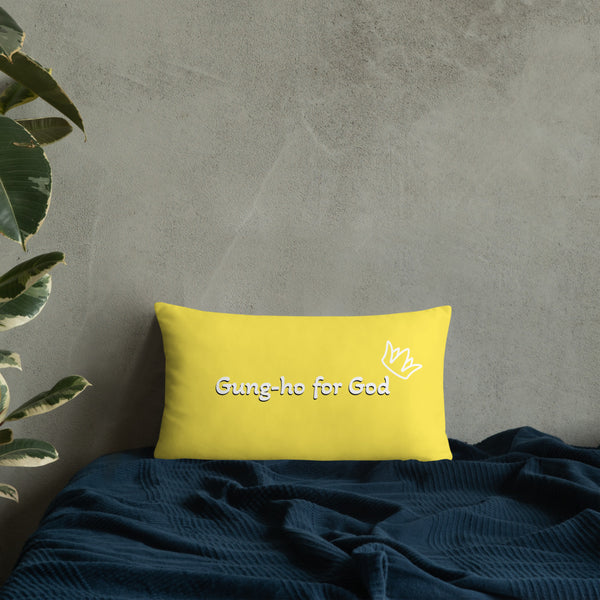 Bright Yellow Gung-ho for God Basic Pillow