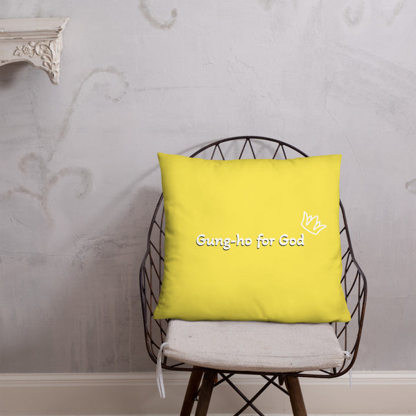 Bright Yellow Gung-ho for God Basic Pillow