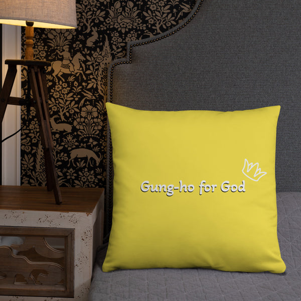 Bright Yellow Gung-ho for God Basic Pillow