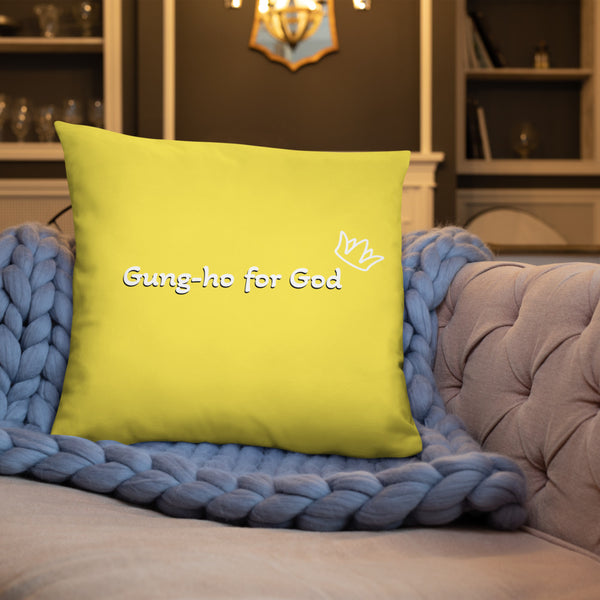 Bright Yellow Gung-ho for God Basic Pillow