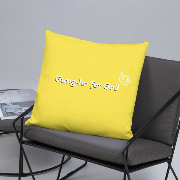 Bright Yellow Gung-ho for God Basic Pillow