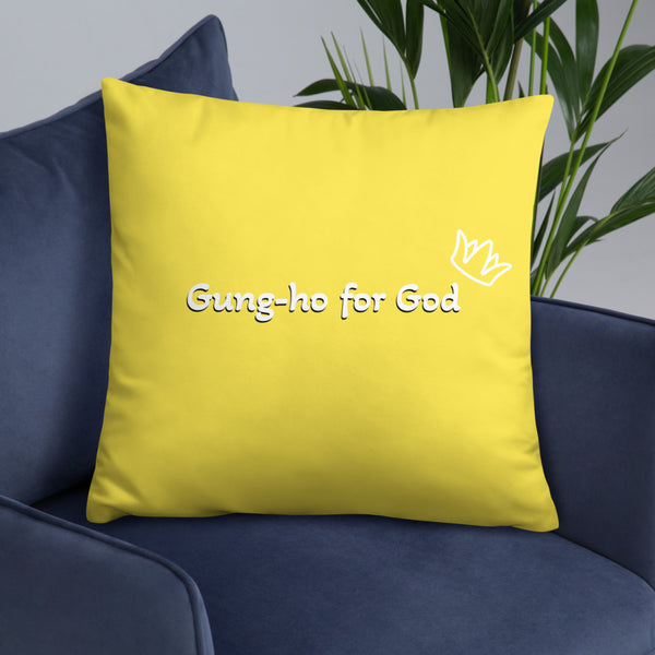 Bright Yellow Gung-ho for God Basic Pillow