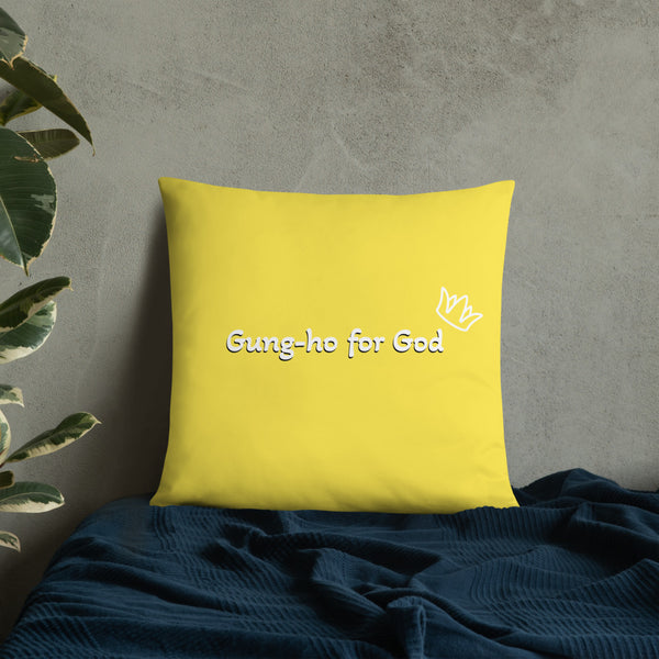 Bright Yellow Gung-ho for God Basic Pillow