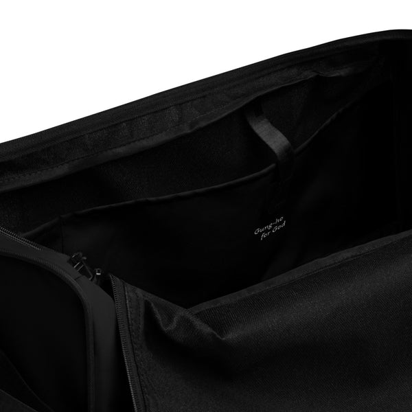Black and White Gung-ho for God Duffle bag
