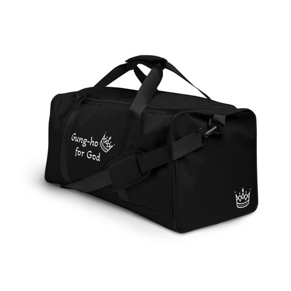 Black and White Gung-ho for God Duffle bag
