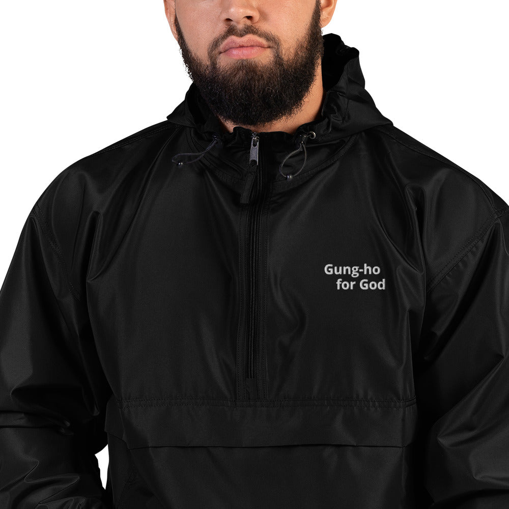 Embroidered Gung-ho for God Champion Packable Jacket