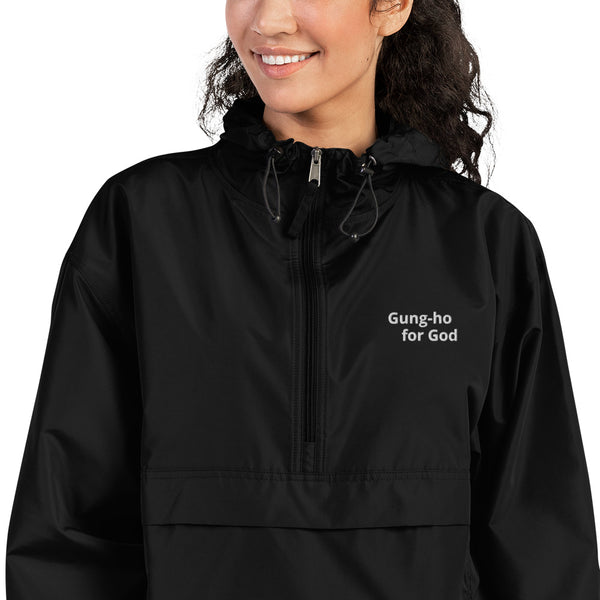 Embroidered Gung-ho for God Champion Packable Jacket