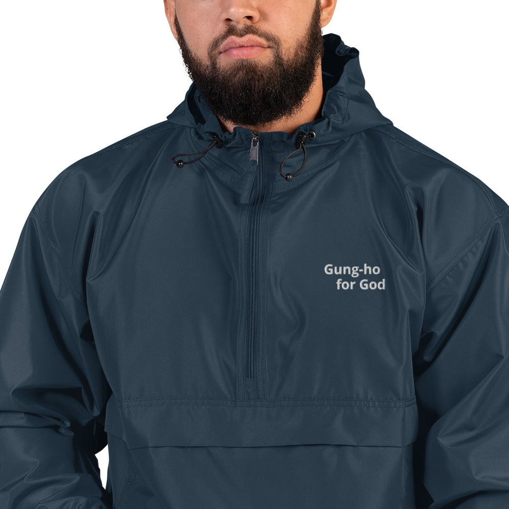 Embroidered Gung-ho for God Champion Packable Jacket