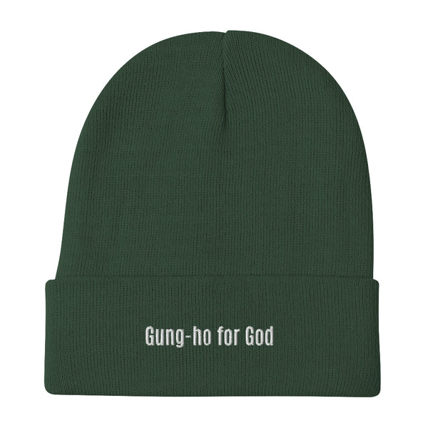 Gung-ho for God Embroidered Beanie