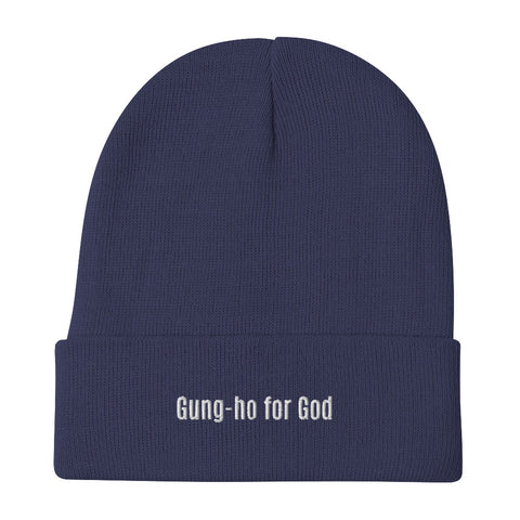 Gung-ho for God Embroidered Beanie