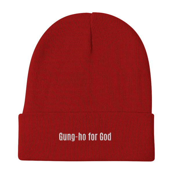 Gung-ho for God Embroidered Beanie