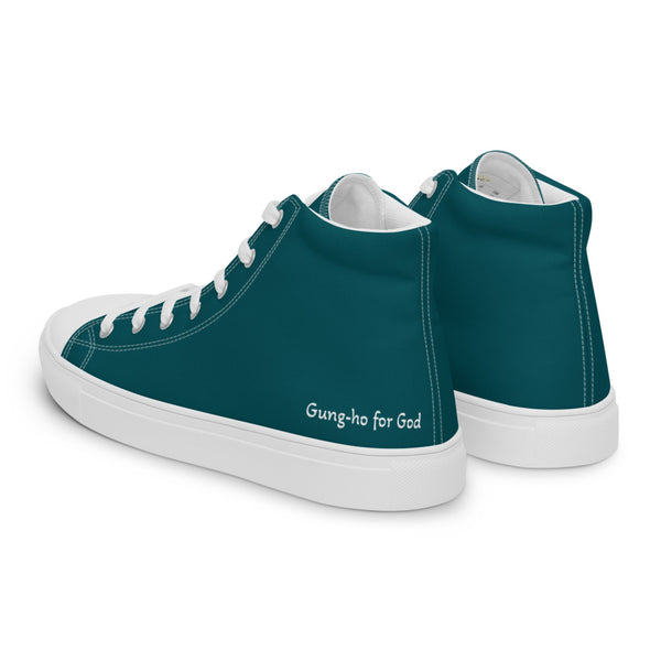 Gung-ho for God Men’s high top canvas shoes Sherpa Blue